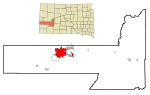 Pennington County South Dakota Incorporated and Unincorporated areas Rapid City Highlighted